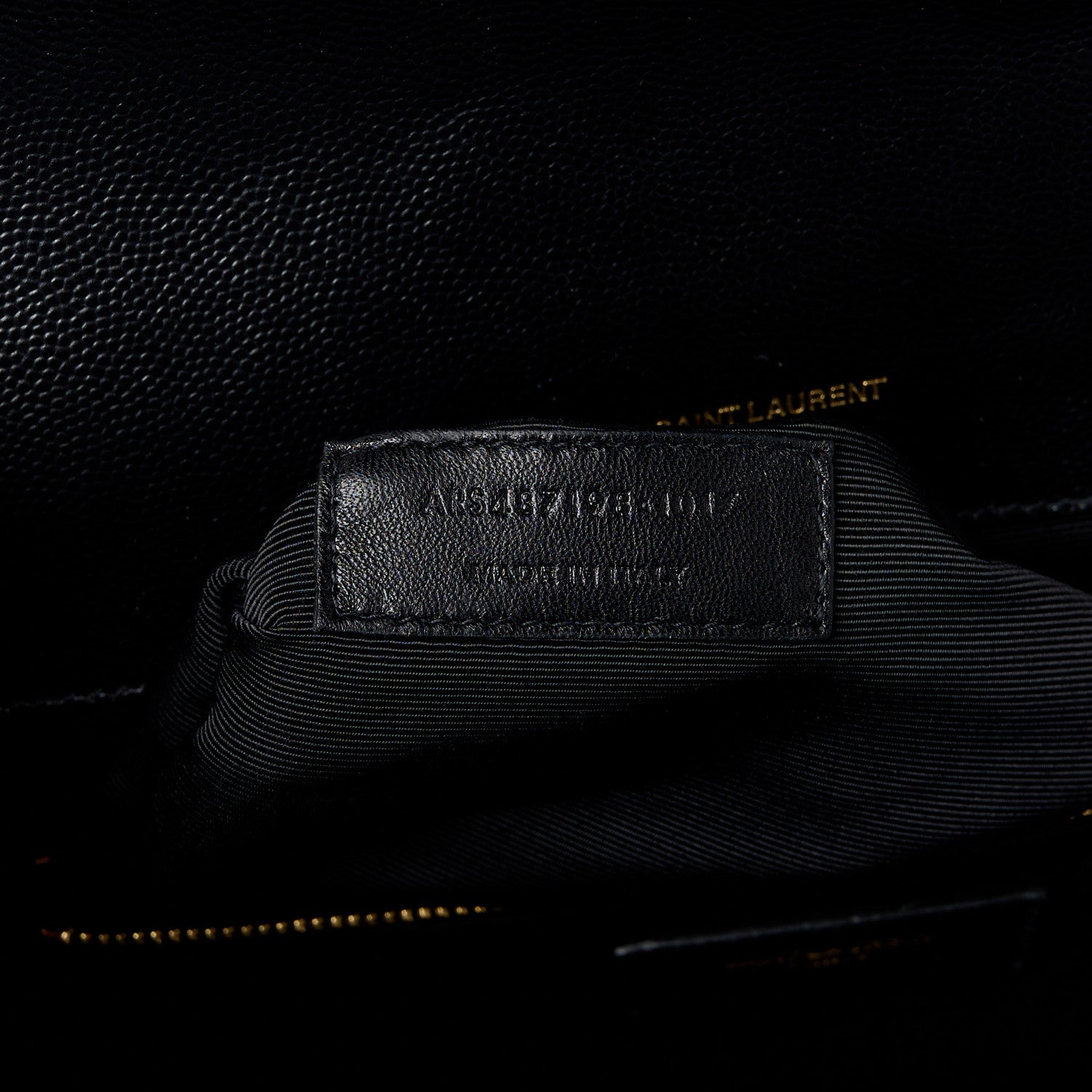 Saint Laurent Grain De Poudre Matelasse Chevron Large Monogram Satchel Black 8 of 11