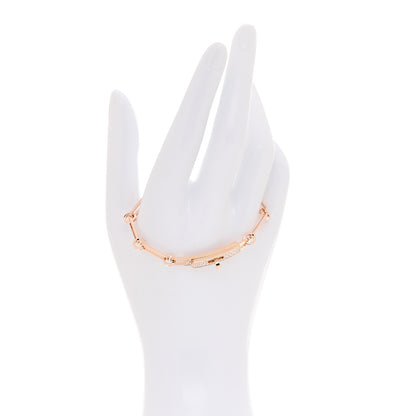 Hermes 18K Rose Gold Diamond Pave PM Kelly Chaine Bracelet SH 2 of 5