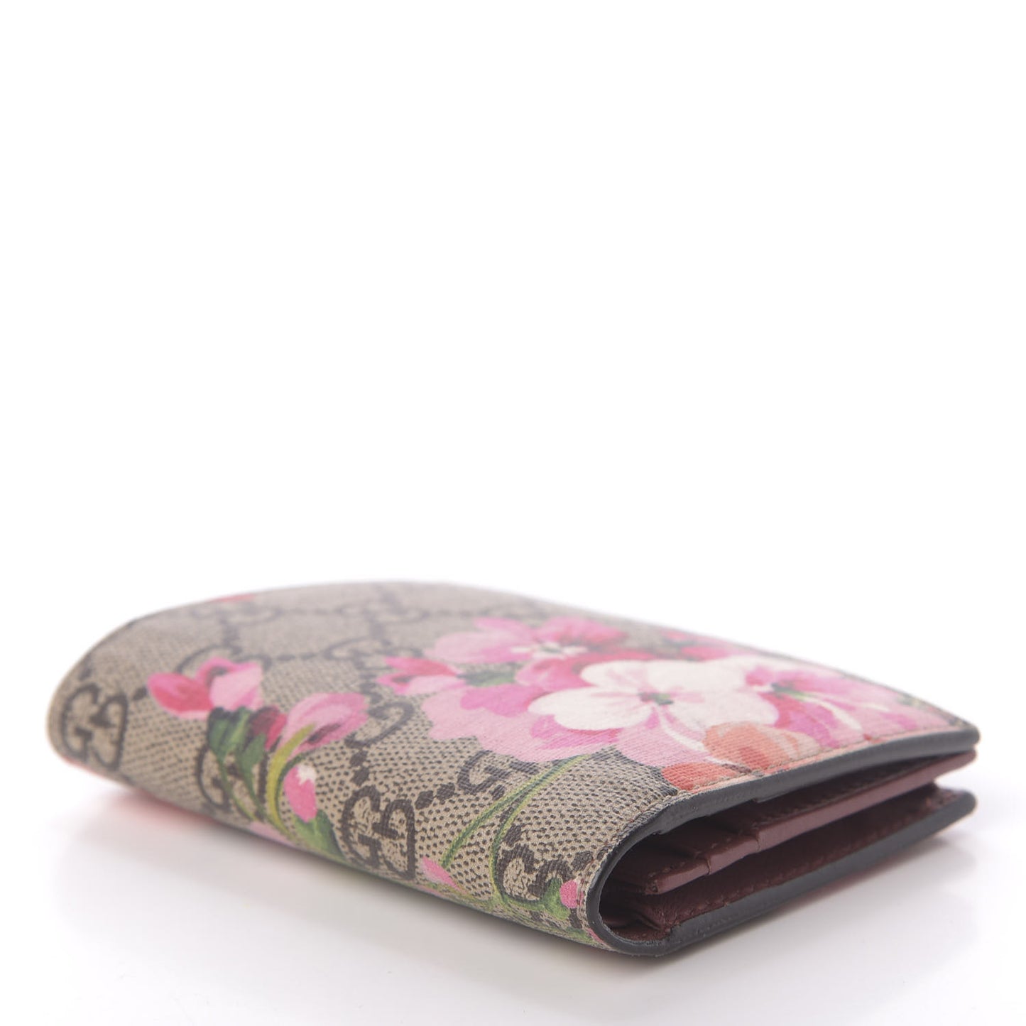 GG Supreme Monogram Blooms Card Case Beige Multicolor Dry Rose
