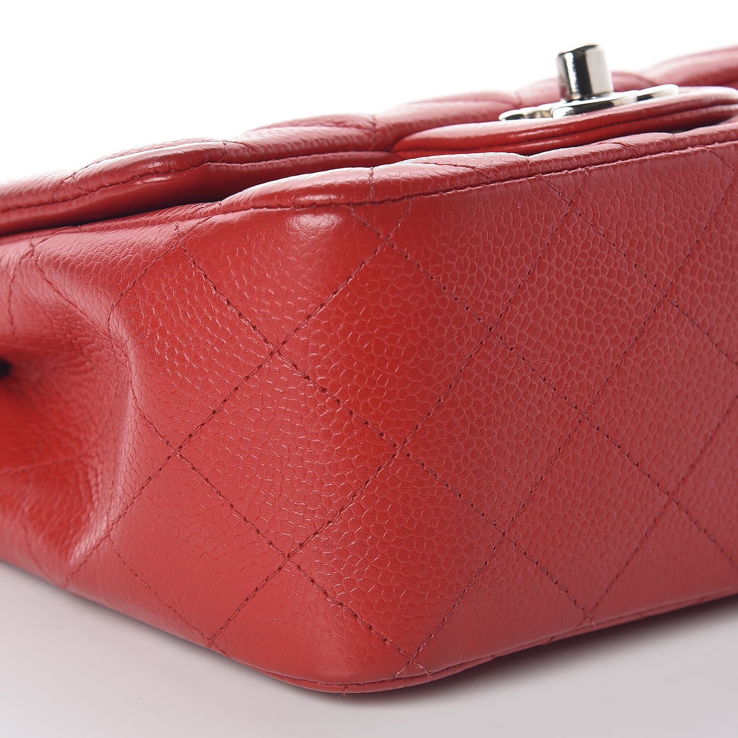Chanel Caviar Quilted Mini Square Flap Red 8 of 9