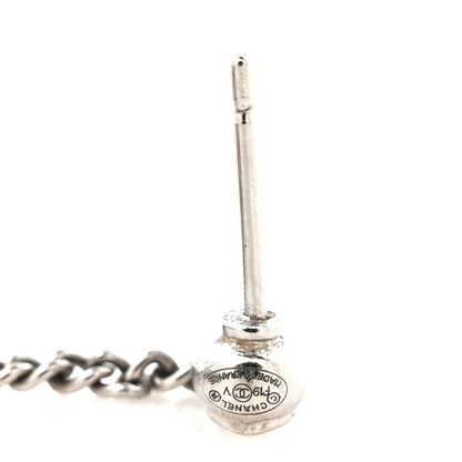 Chanel Baguette Crystal CC Drop Earrings Silver 4 of 5