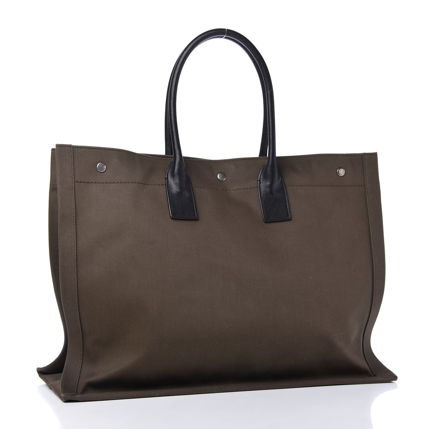 Linen Calfskin Rive Gauche Tote Khaki