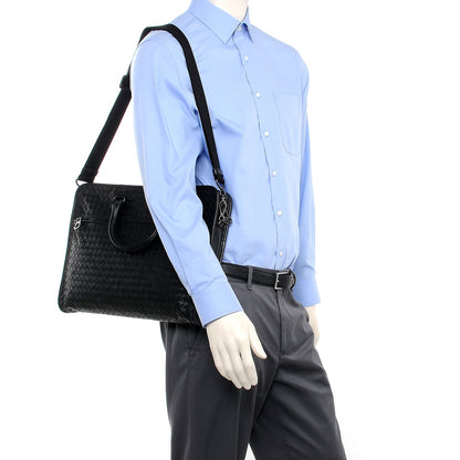 Bottega Veneta Calfskin Leggero Intrecciato Briefcase Nero Black 2 of 8