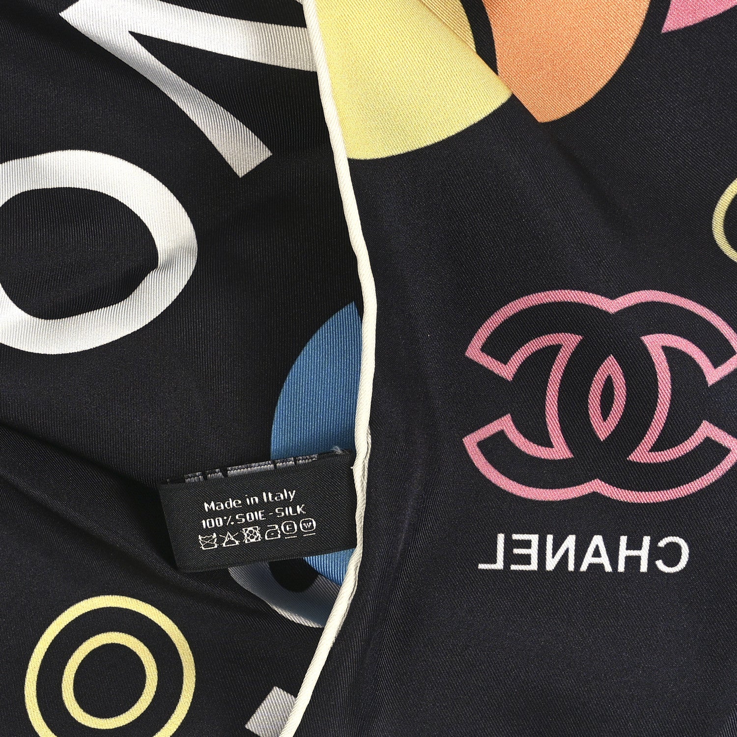 Chanel Silk Rue Cambon Print CC Square Scarf Black Multicolor 4 of 4