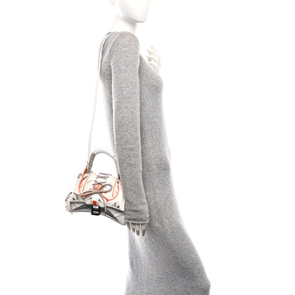 Balenciaga Faux Calfskin Fabric Glow In The Dark Small Sneakerhead Top Handle Bag White Orange 2 of 10
