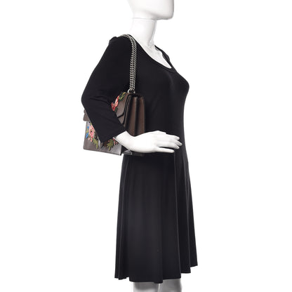 Gucci Calfskin Web Owl Embroidered Medium Dionysus Shoulder Bag New Acero Multicolor 3 of 10