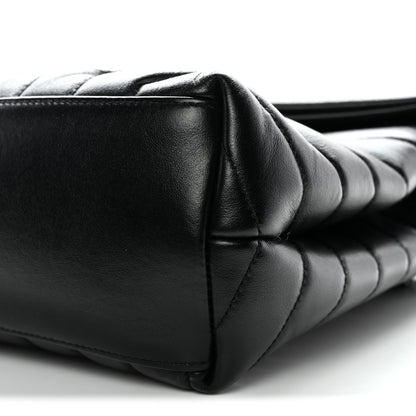 Saint Laurent Calfskin Y Quilted Monogram Monochrome Medium Loulou Chain Satchel Black 10 of 11