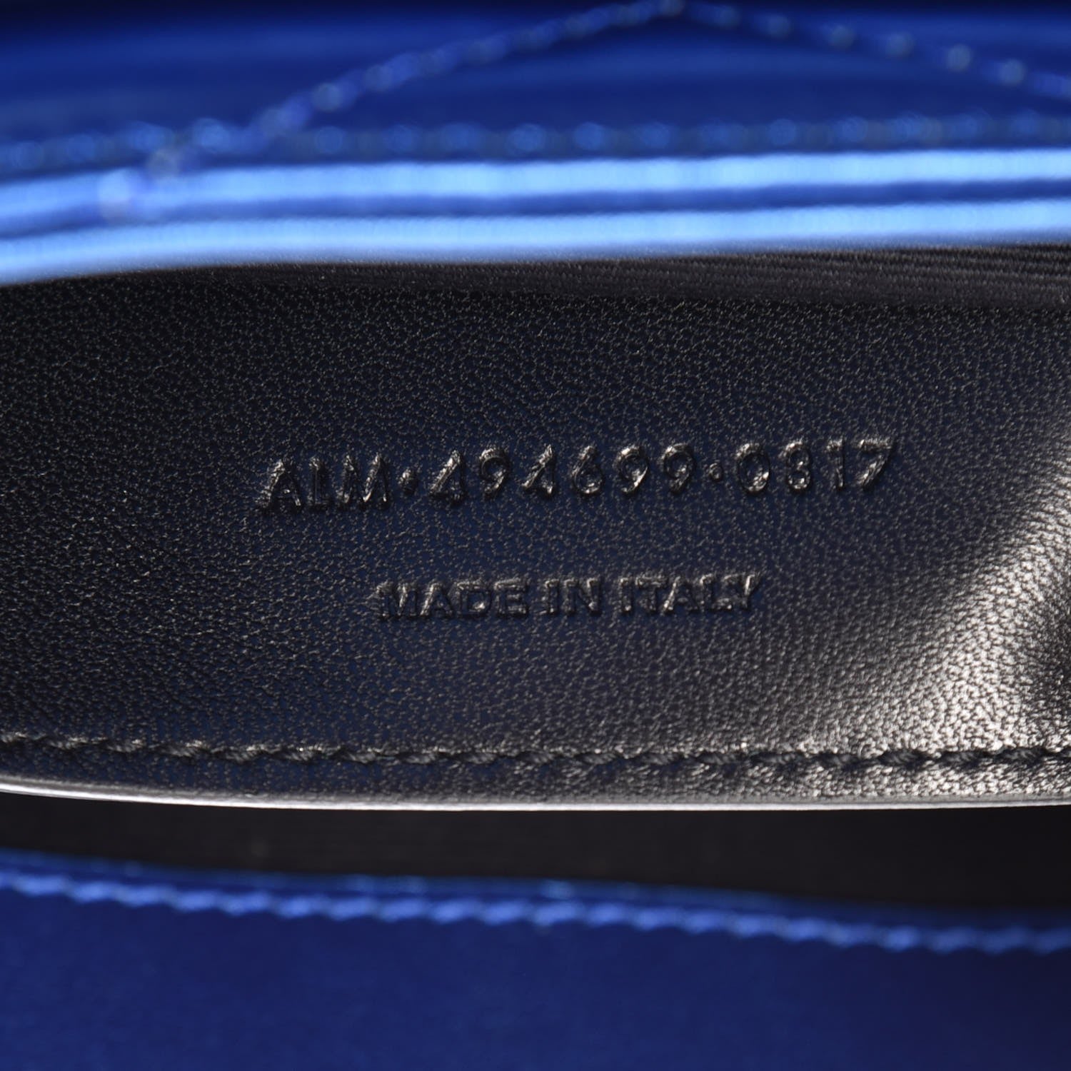 Saint Laurent Metallic Calfskin Y Quilted Monogram Small Loulou Chain Satchel Blue Royal 7 of 7