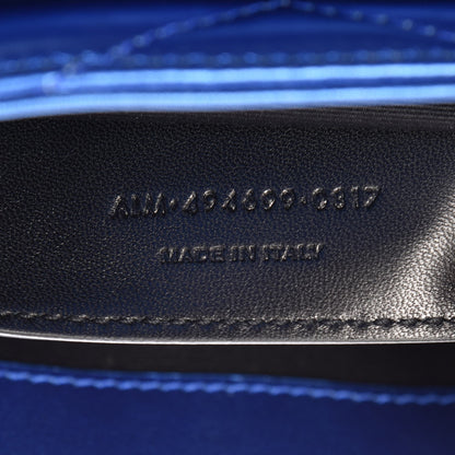 Saint Laurent Metallic Calfskin Y Quilted Monogram Small Loulou Chain Satchel Blue Royal 7 of 7