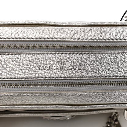 Marc Jacobs Metallic Grained Calfskin Quilted Double Stitched The Status Shoulder Bag Platinum 11 of 13