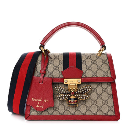 Gucci GG Supreme Monogram Small Queen Margaret Top Handle Bag Red 1 of 10