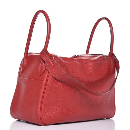 Hermes Taurillon Clemence Lindy 34 Rouge Garance 3 of 13