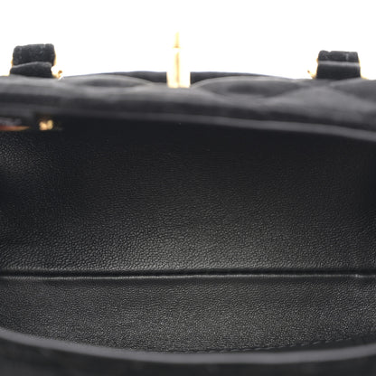 Chanel Velvet Quilted Mini Top Handle Flap Black 5 of 10