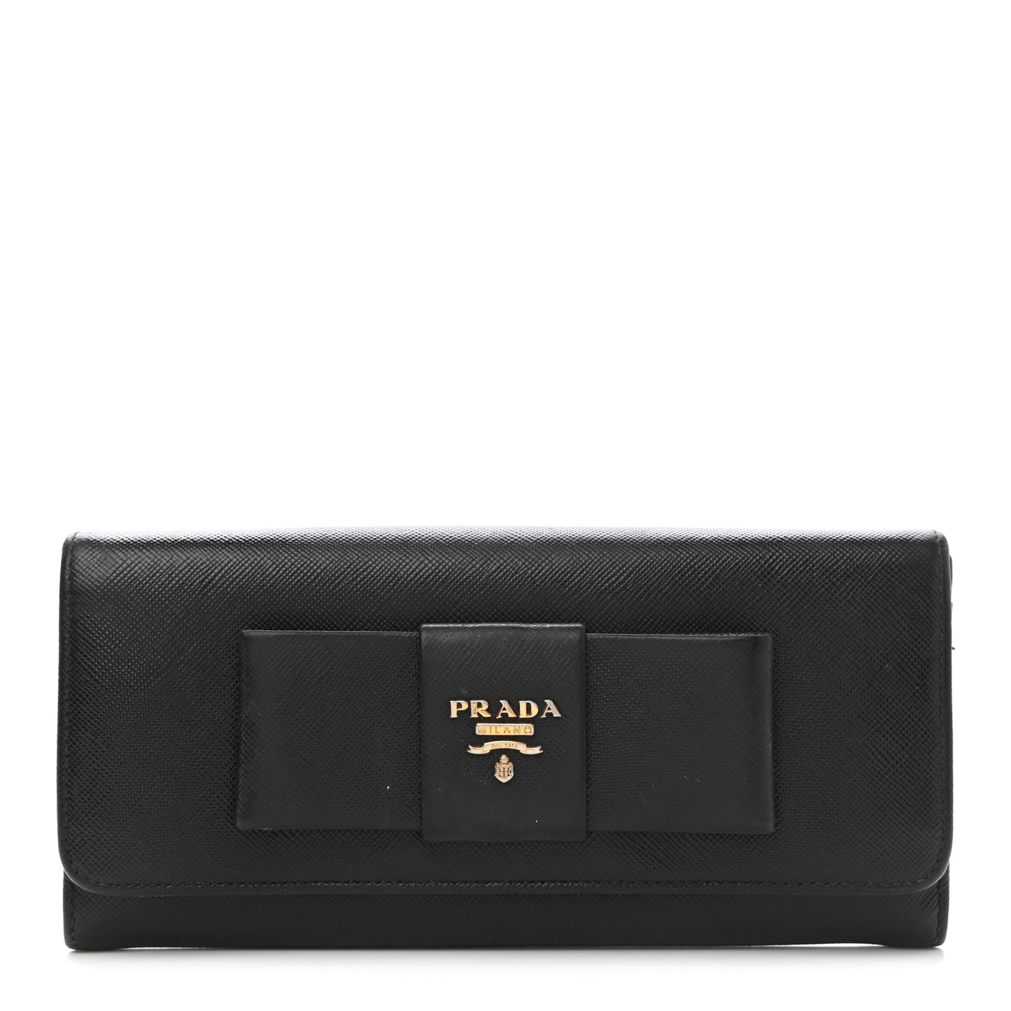 Saffiano Bow Continental Wallet Black