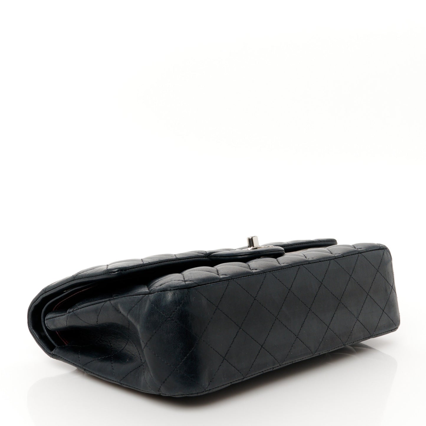 Lambskin Quilted Medium Double Flap Black