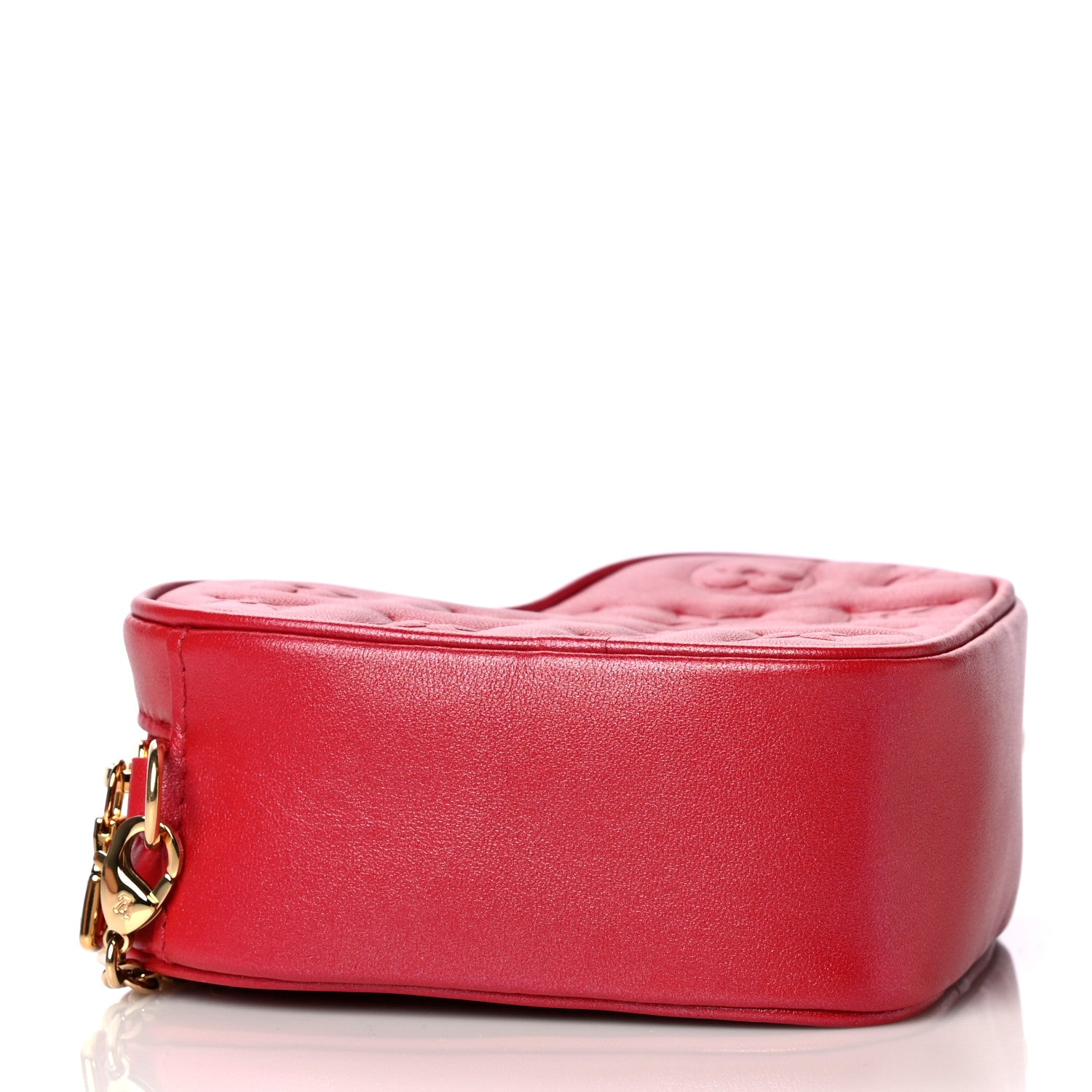 Louis Vuitton Lambskin Embossed Monogram Fall In Love Sac Coeur Heart Chain Bag Lipstick Red 3 of 4