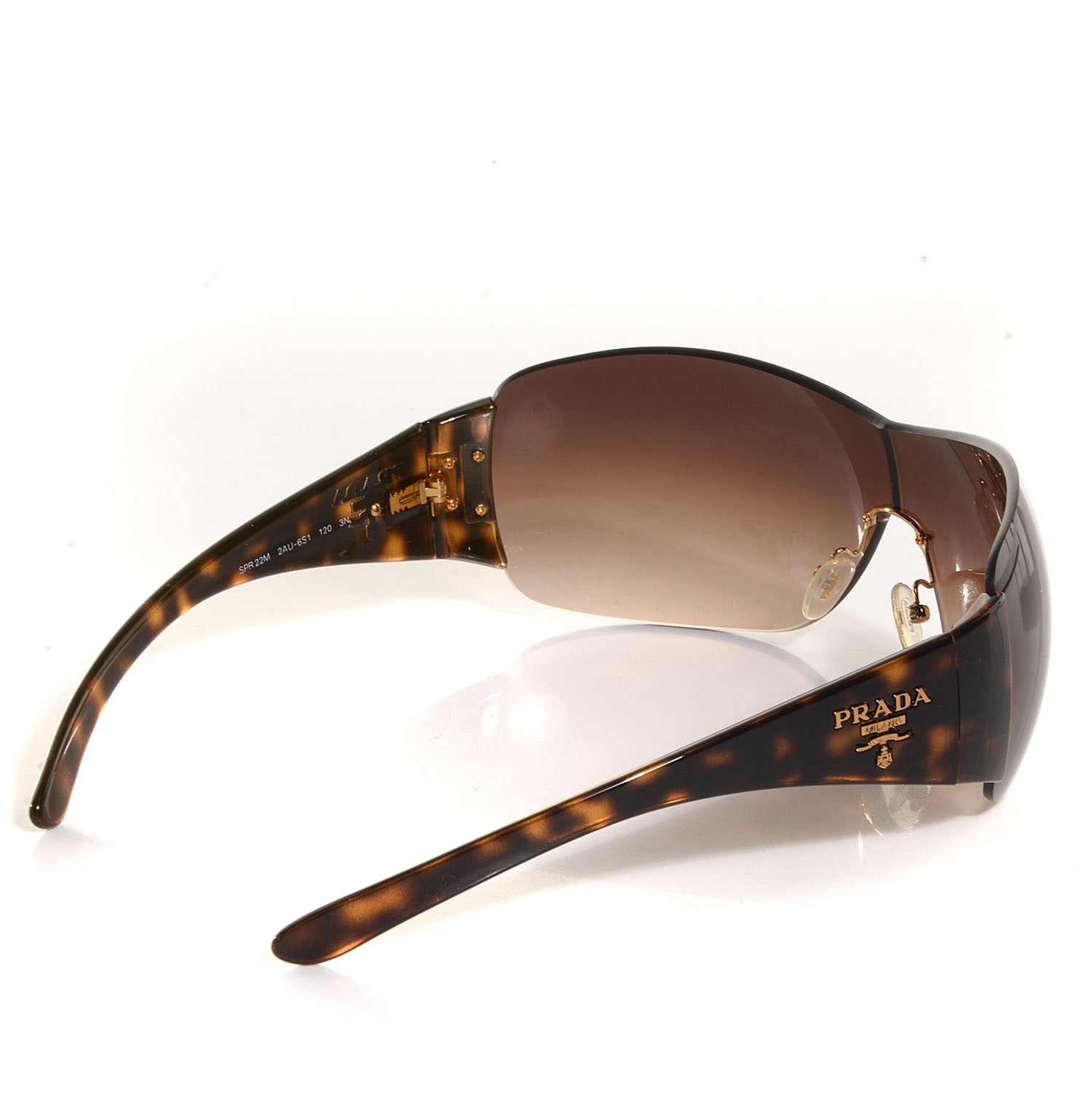 Prada Tortoise Rimless Shield Sunglasses SPR 22M 2 of 5