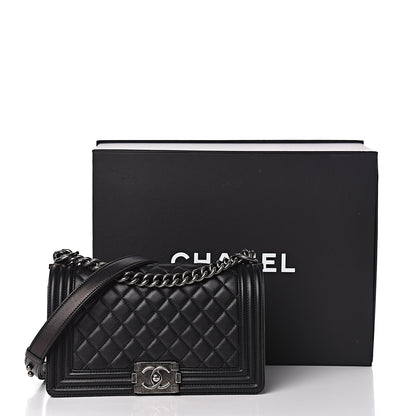 Chanel Lambskin Quilted Medium Boy Flap Black 16 of 16