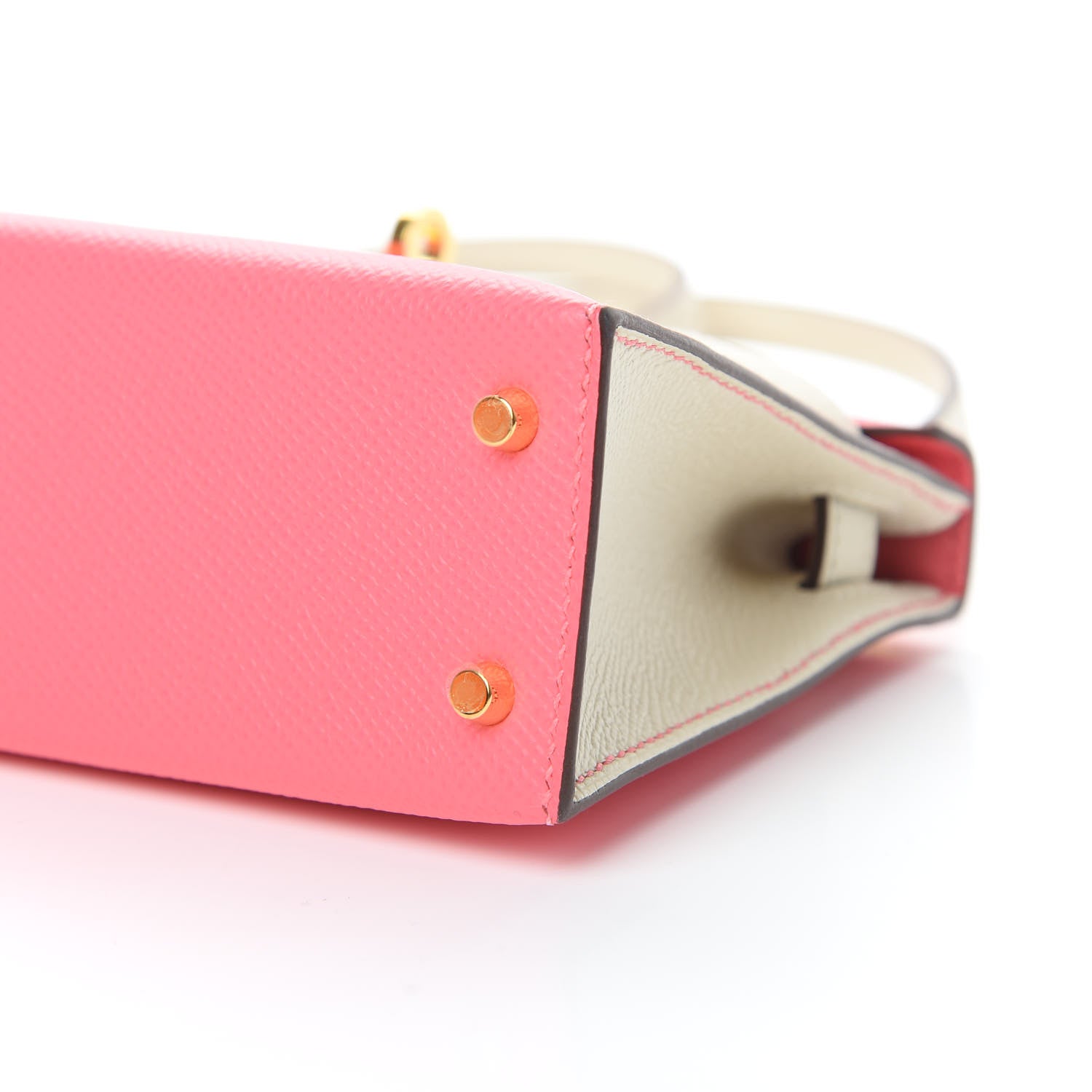 Hermes Epsom Horseshoe Mini Kelly Sellier 20 Rose Azalee Craie 10 of 12