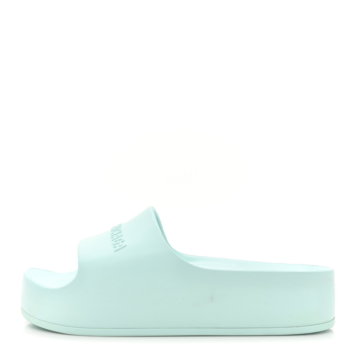 Balenciaga Rubber Womens Chunky Slide Sandals 38 Green Aqua 1 of 9