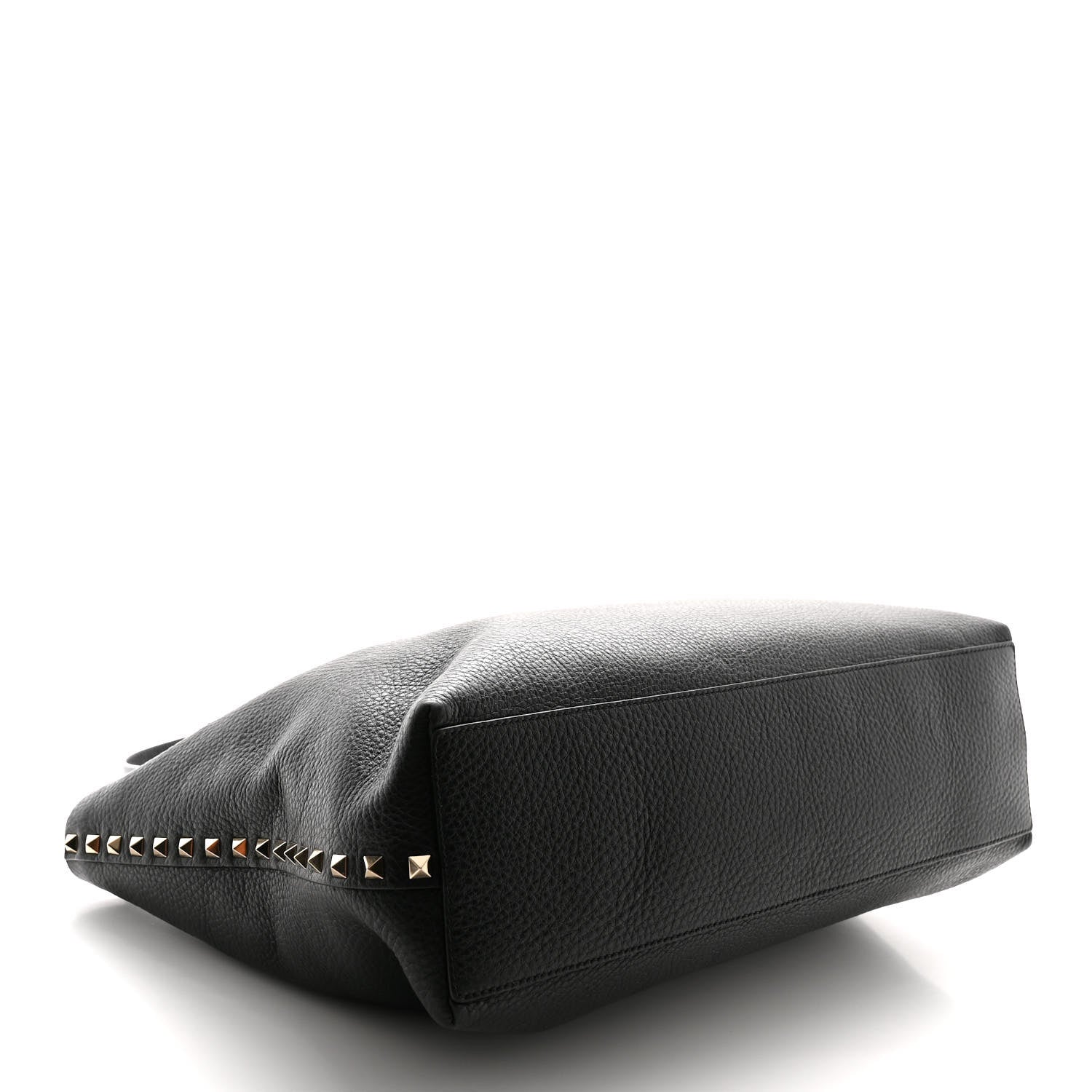 Valentino Garavani Grainy Calfskin Medium Rockstud Tote Black Rose Quartz 4 of 9