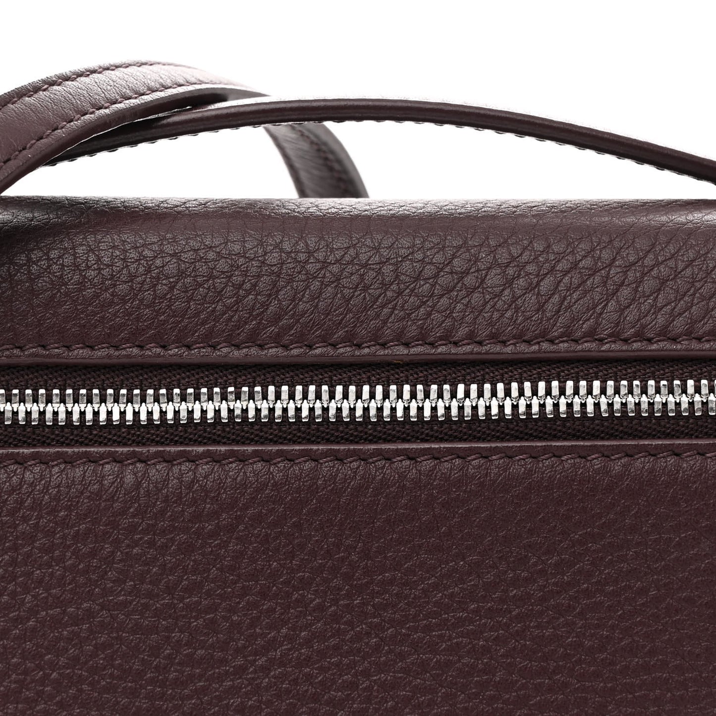 Grained Calfskin L19 Extra Pocket Pouch Azuki Beans