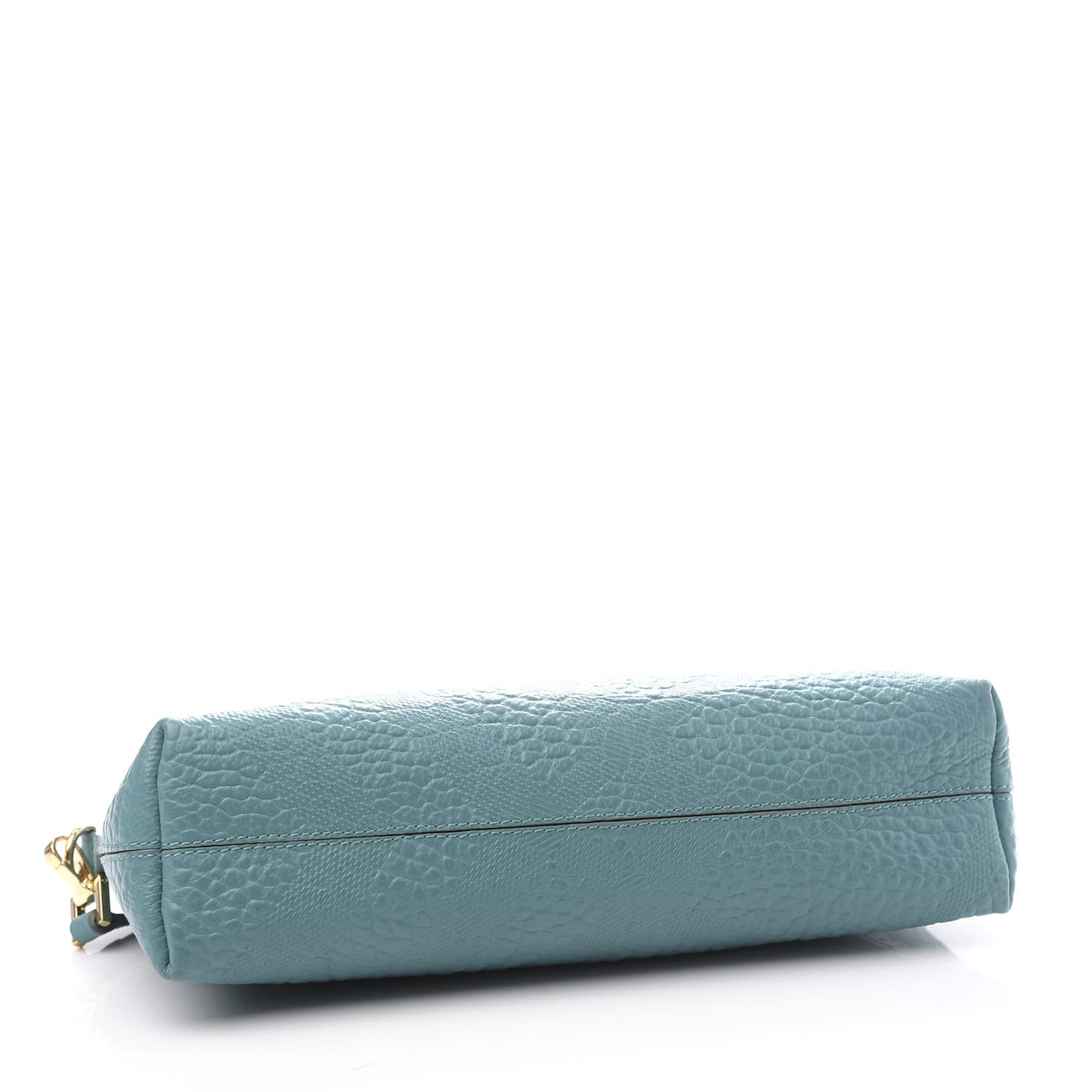 Signature Grain Calfskin Check Embossed Small Chichester Crossbody Clutch Bag Aqua Green