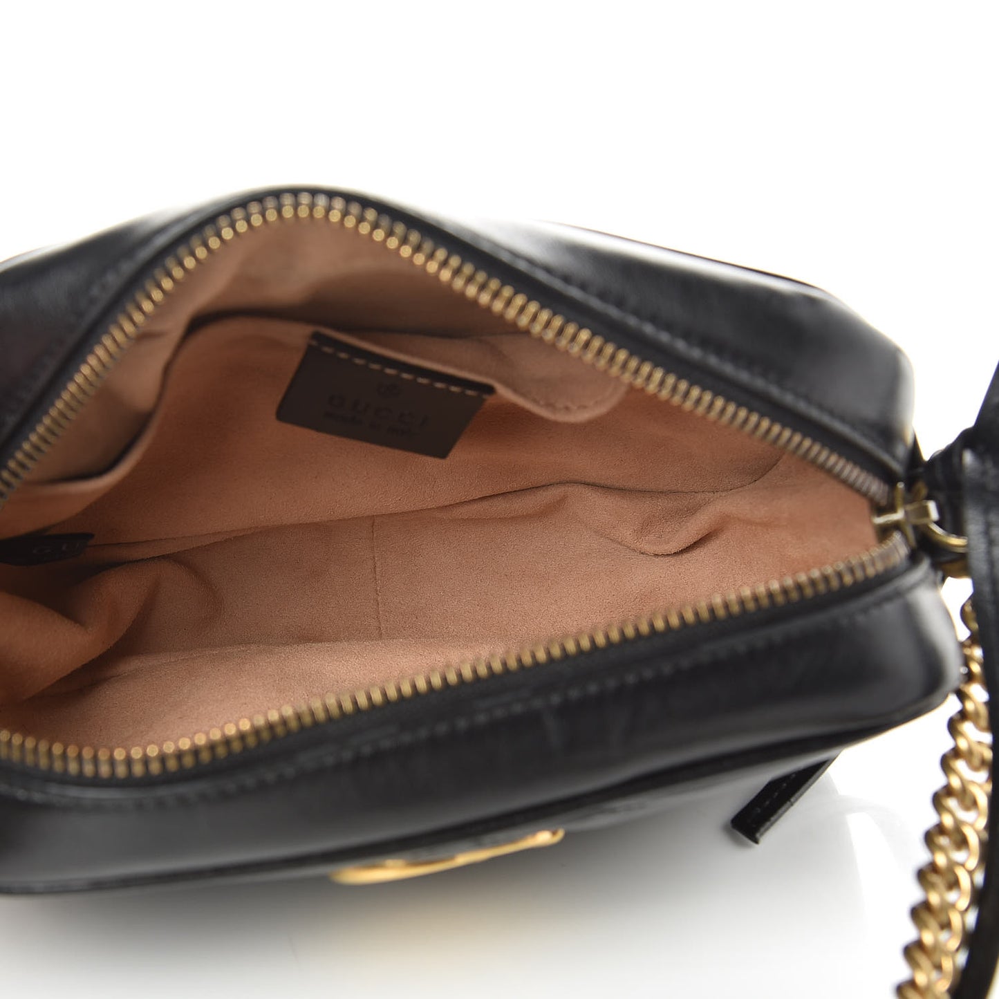 Calfskin Matelasse Mini GG Marmont Chain Shoulder Bag Black