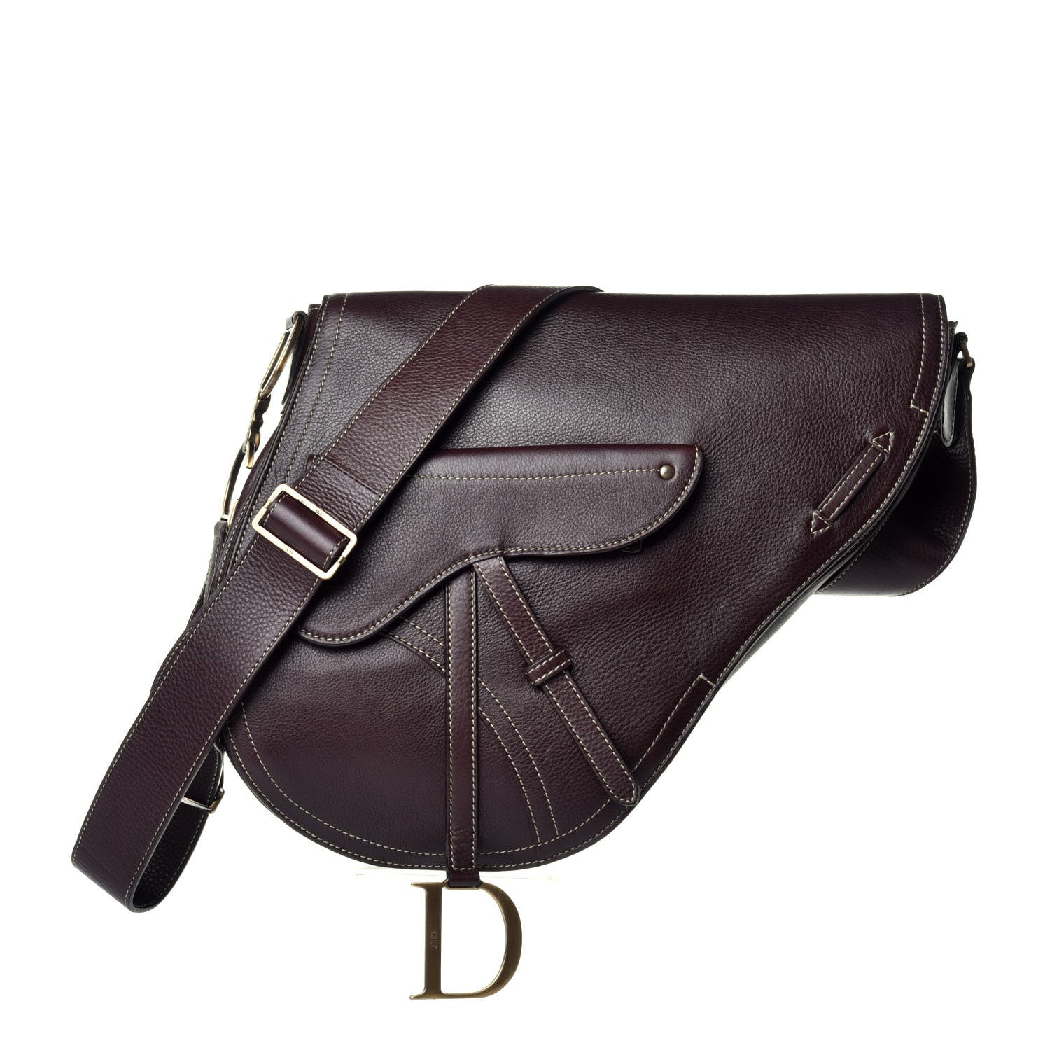 Christian Dior Calfskin Baudrier Saddle Bag Dark Brown 1 of 9