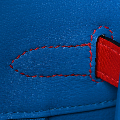 Hermes Epsom Casaque Birkin Sellier 30 Rouge Coeur Rose Extreme Bleu Zanzibar 23 of 35