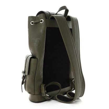 Gucci Piuma Calfskin Jumbo GG Embossed Double Buckle Backpack Dark Vintage Olive 3 of 9