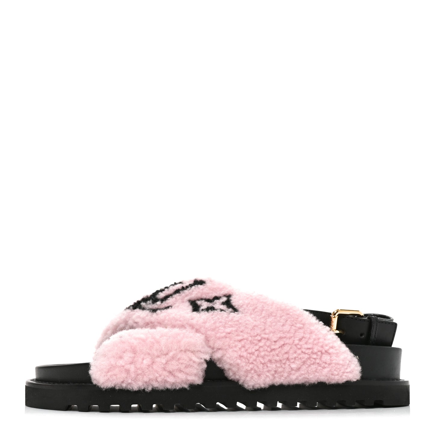Shearling Calfskin Paseo Flat Comfort Sandal 41 Pink