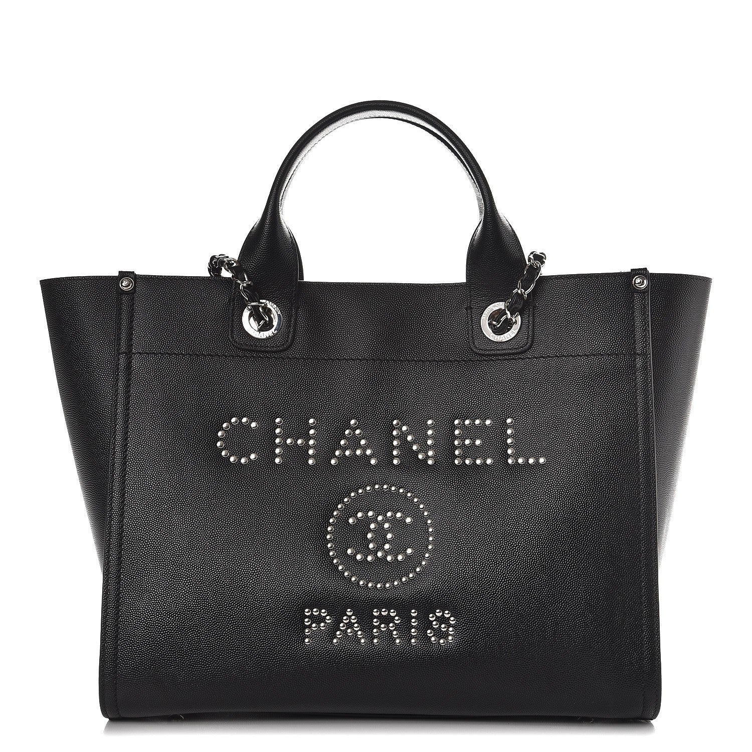 Chanel Caviar Small Studded Deauville Tote Black 1 of 8