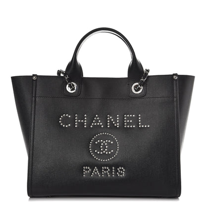 Chanel Caviar Small Studded Deauville Tote Black 1 of 8