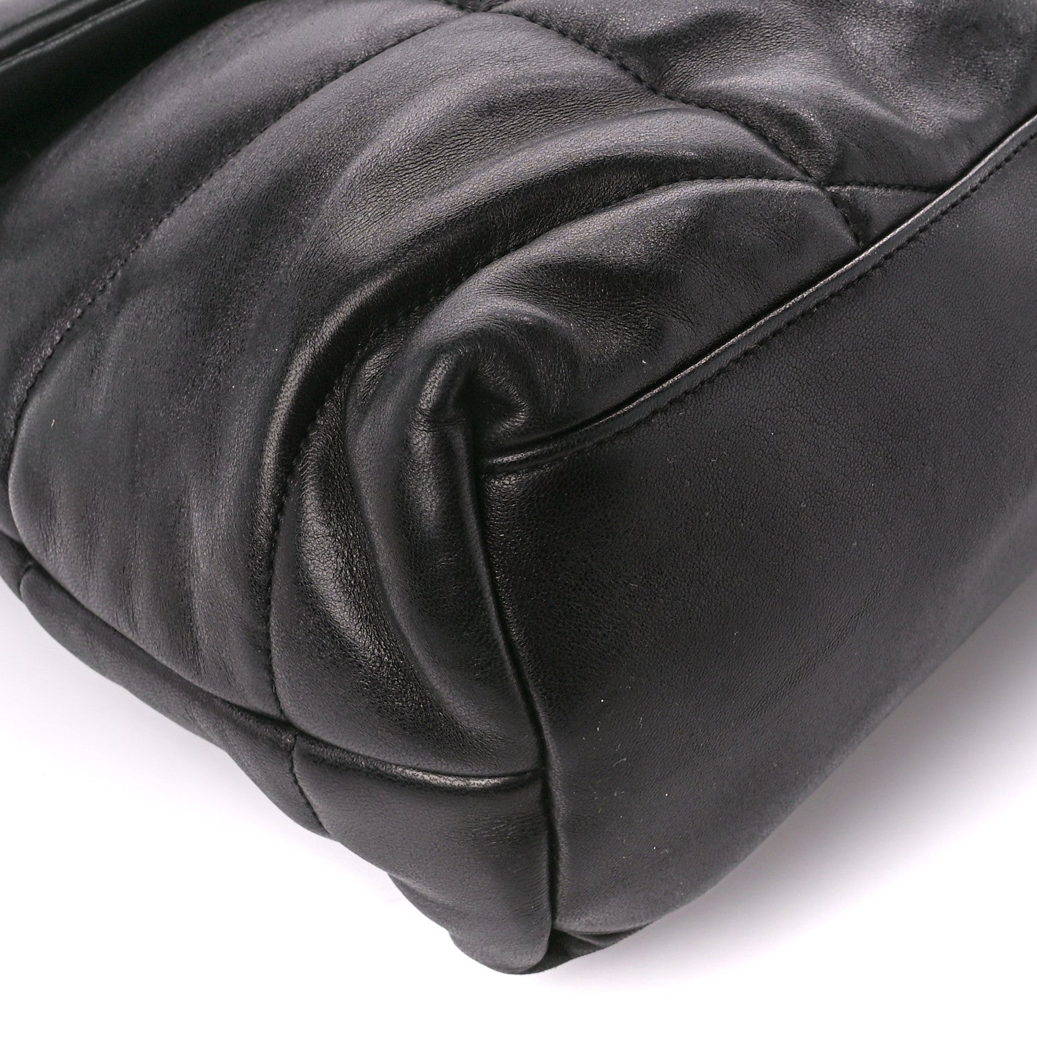 Saint Laurent Lambskin Quilted Monogram Monochrome Medium Loulou Puffer Chain Satchel Black 10 of 11