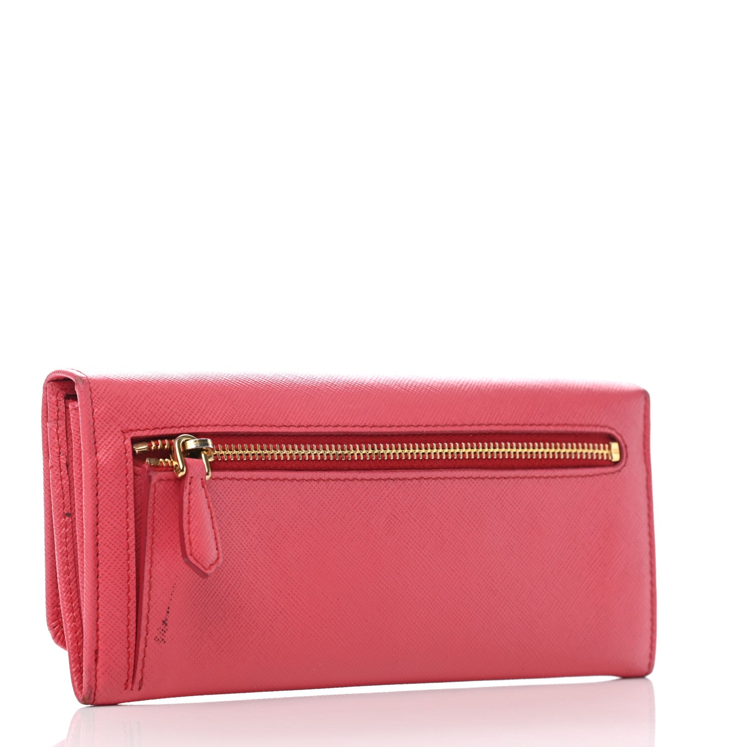 Prada Saffiano Bow Continental Wallet Peonia 3 of 9