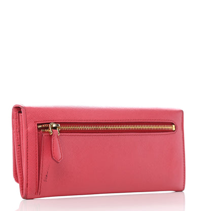 Prada Saffiano Bow Continental Wallet Peonia 3 of 9