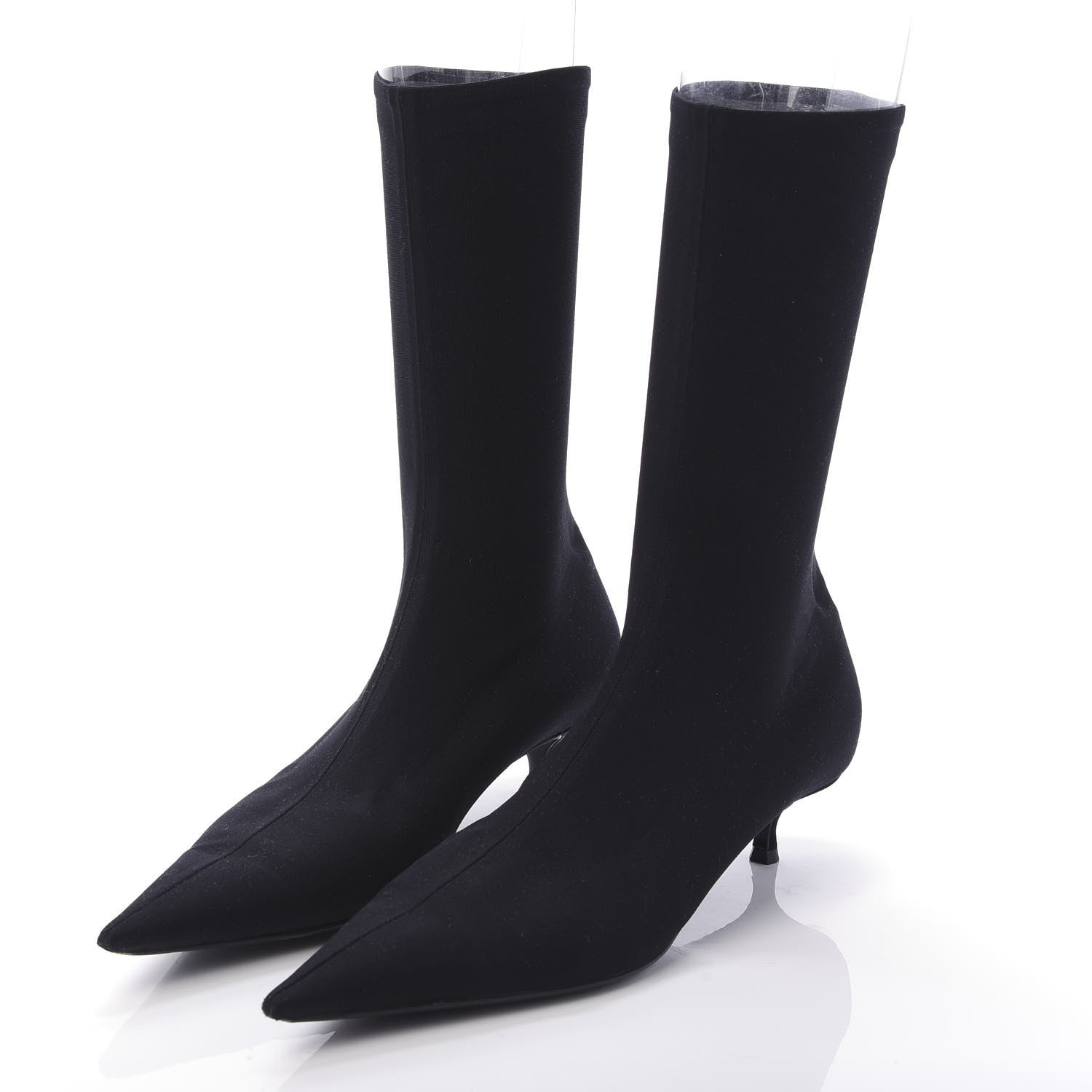 Balenciaga Jersey Crepe Extreme Pointed Toe Knife Booties 37 Black 3 of 7