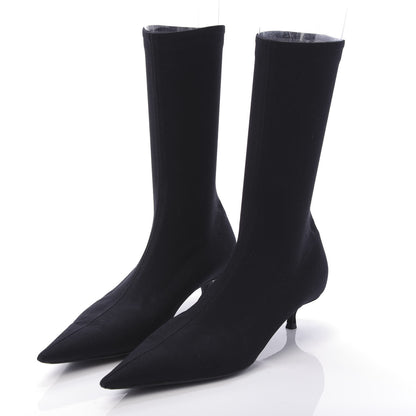 Balenciaga Jersey Crepe Extreme Pointed Toe Knife Booties 37 Black 3 of 7