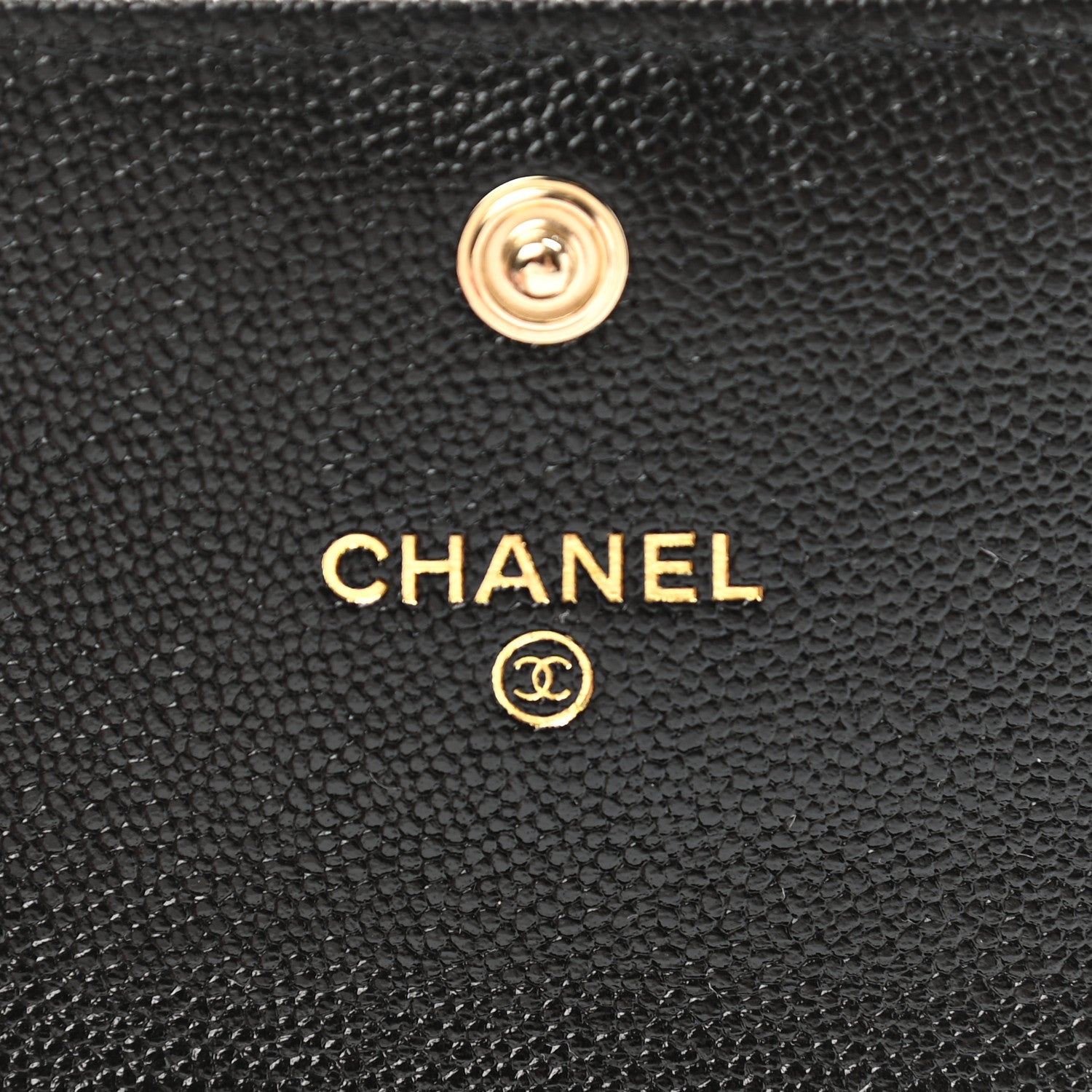 Chanel Shiny Caviar Quilted Studded CC Flap Card Holder Black 6 of 9