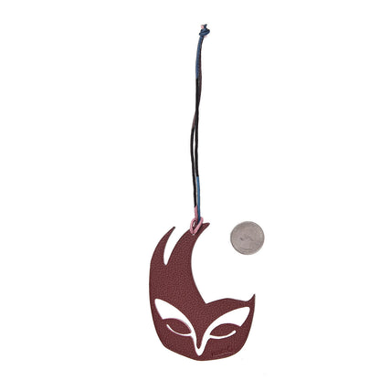 Hermes Togo Epsom Petit H Mask Bag Charm Bordeaux Etain 2 of 4