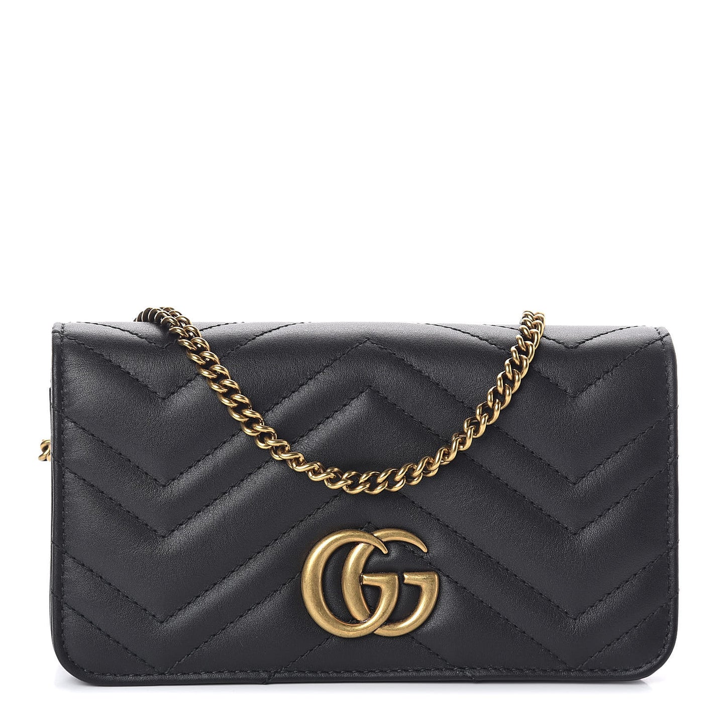 Calfskin Matelasse GG Marmont Mini Bag Black