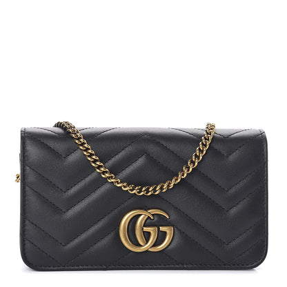 Gucci Calfskin Matelasse GG Marmont Mini Bag Black 1 of 9