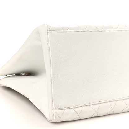 Chanel Caviar Quilted Timeless CC Shopping Tote White 10 of 12