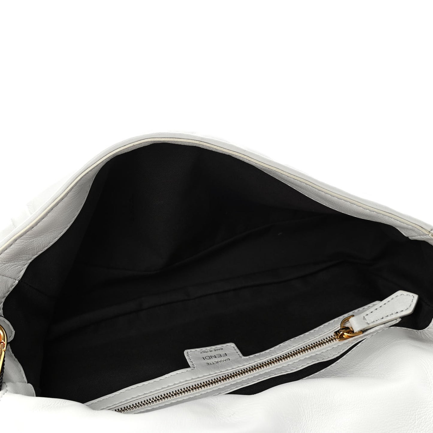 Nappa FF 1974 Embossed Baguette White