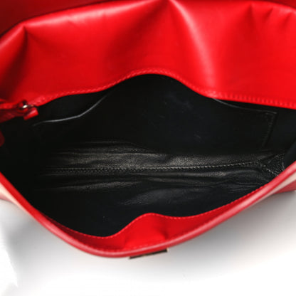 Balenciaga Calfskin Cable Flap Clutch Red 4 of 4