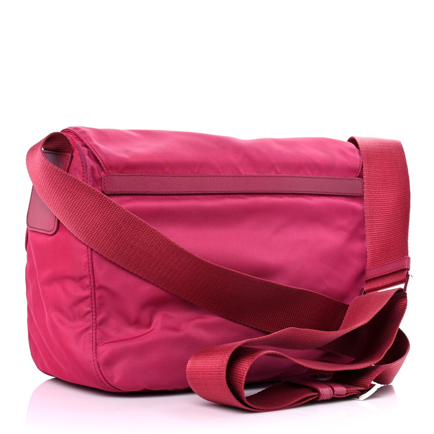 Tessuto Nylon Saffiano Messenger Bag Fuxia