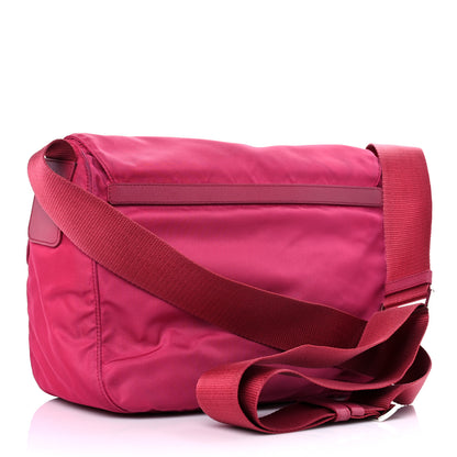 Prada Tessuto Nylon Saffiano Messenger Bag Fuxia 3 of 15