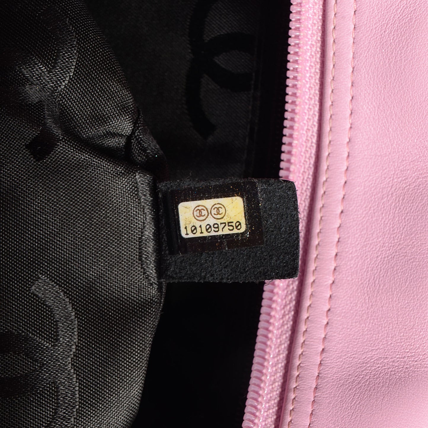 Calfskin Quilted Large Cambon Multipocket Reporter Pink Black