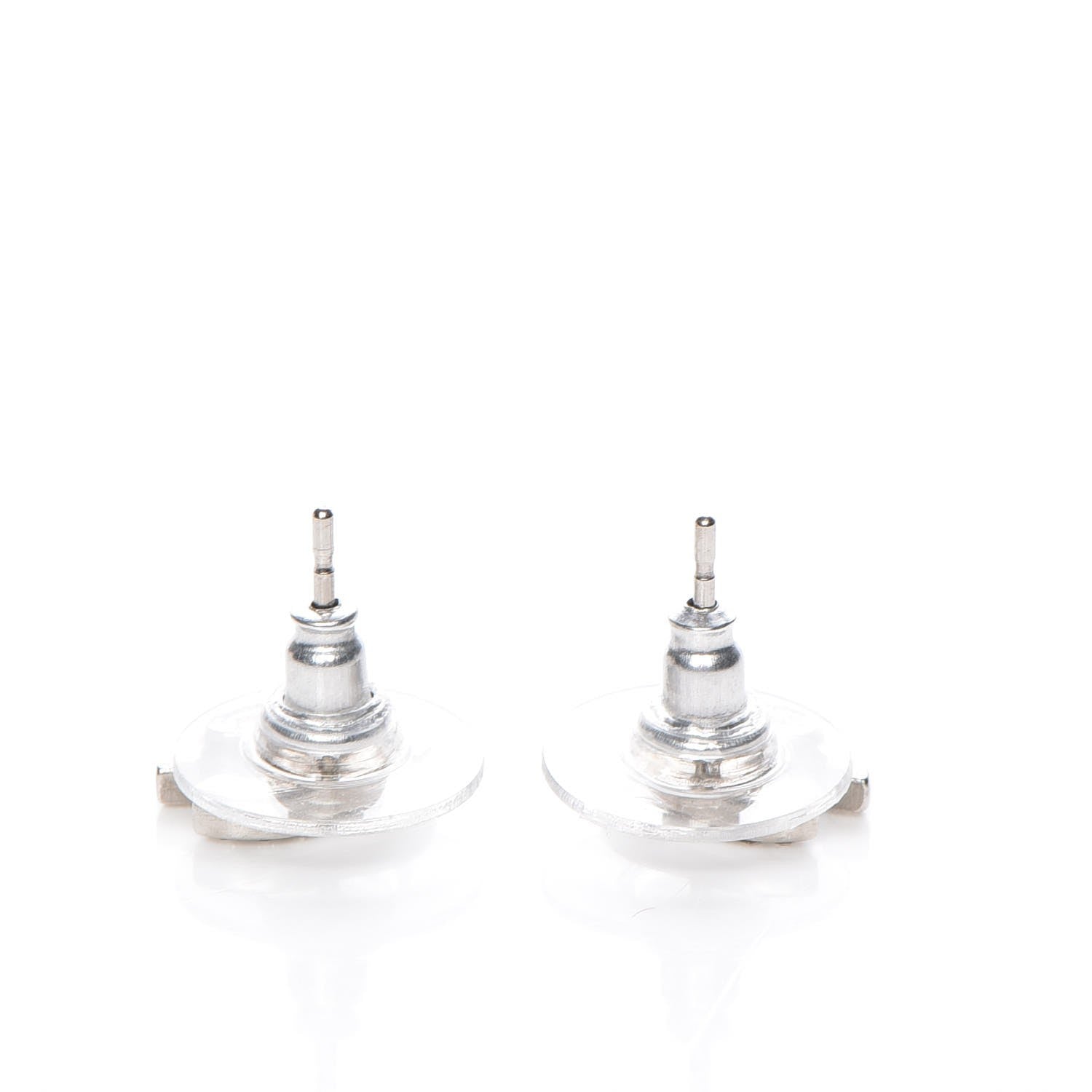 Chanel Crystal Timeless CC Earrings Silver 4 of 6